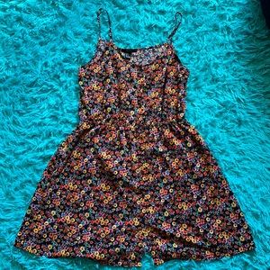 Flower print button front sun dress